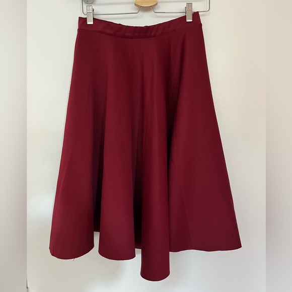 Dresses & Skirts - Women’s Burgundy Midi Skater Skirt
